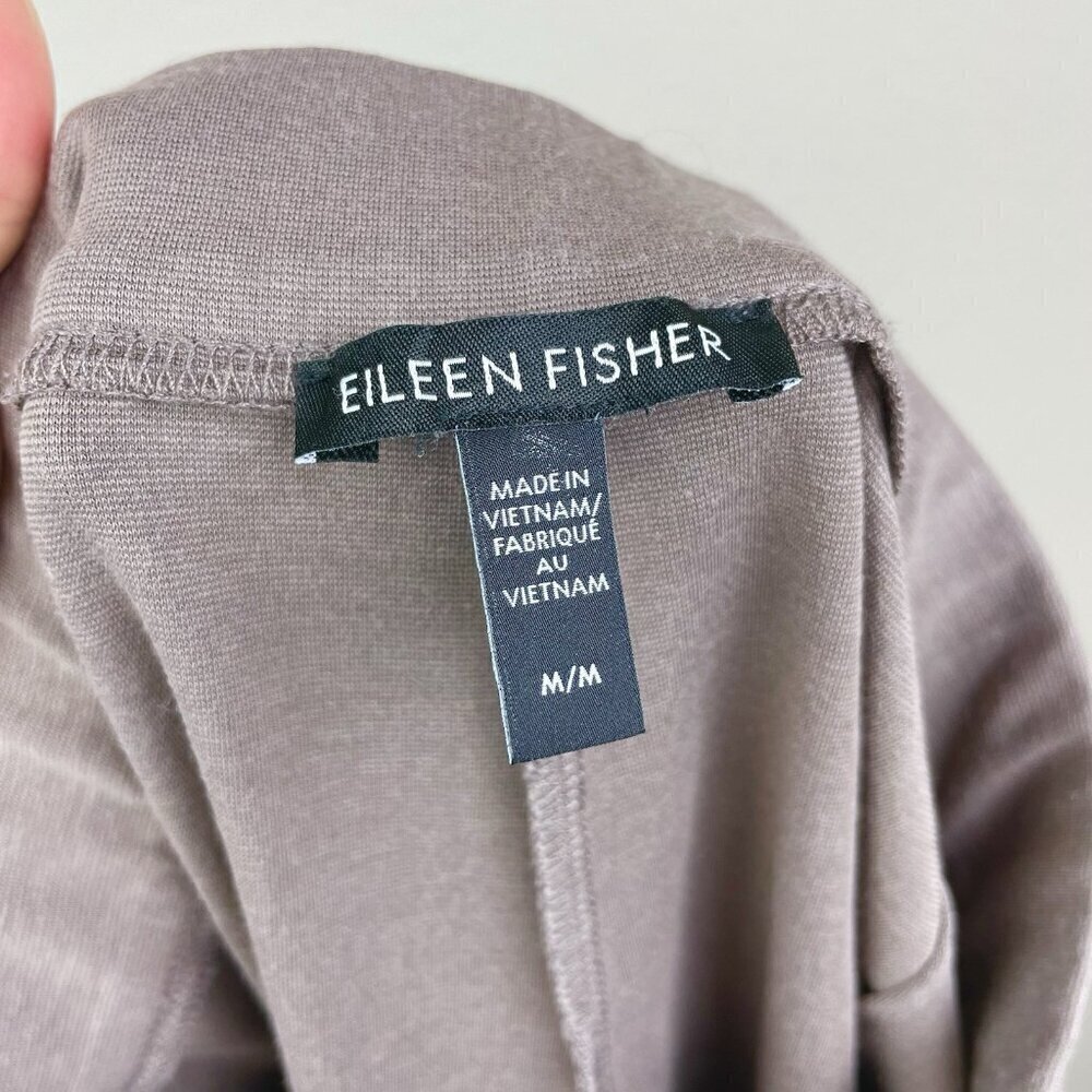 Eileen Fisher Women's Medium Cotton Blend Ponte Slim Pant Slim Fit Ankle Taupe - Picture 11 of 12